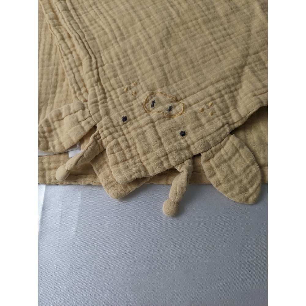 Pottery Barn Kids Yellow Organic Cotton Muslin Giraffe Blanket 30x30 0-24 Months